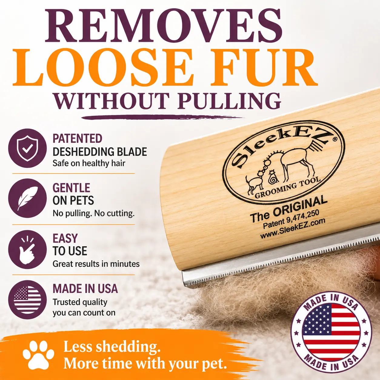 Pet Deshedding Grooming Tool – Professional Shedding Brush for Cats, Dogs & Horses