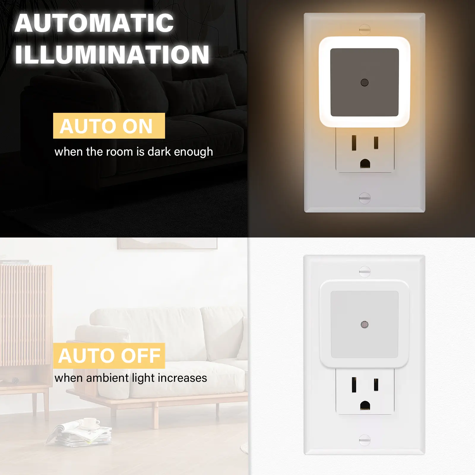 Night Light, Night Lights Plug into Wall 6-Pack, Plug in Night Light,