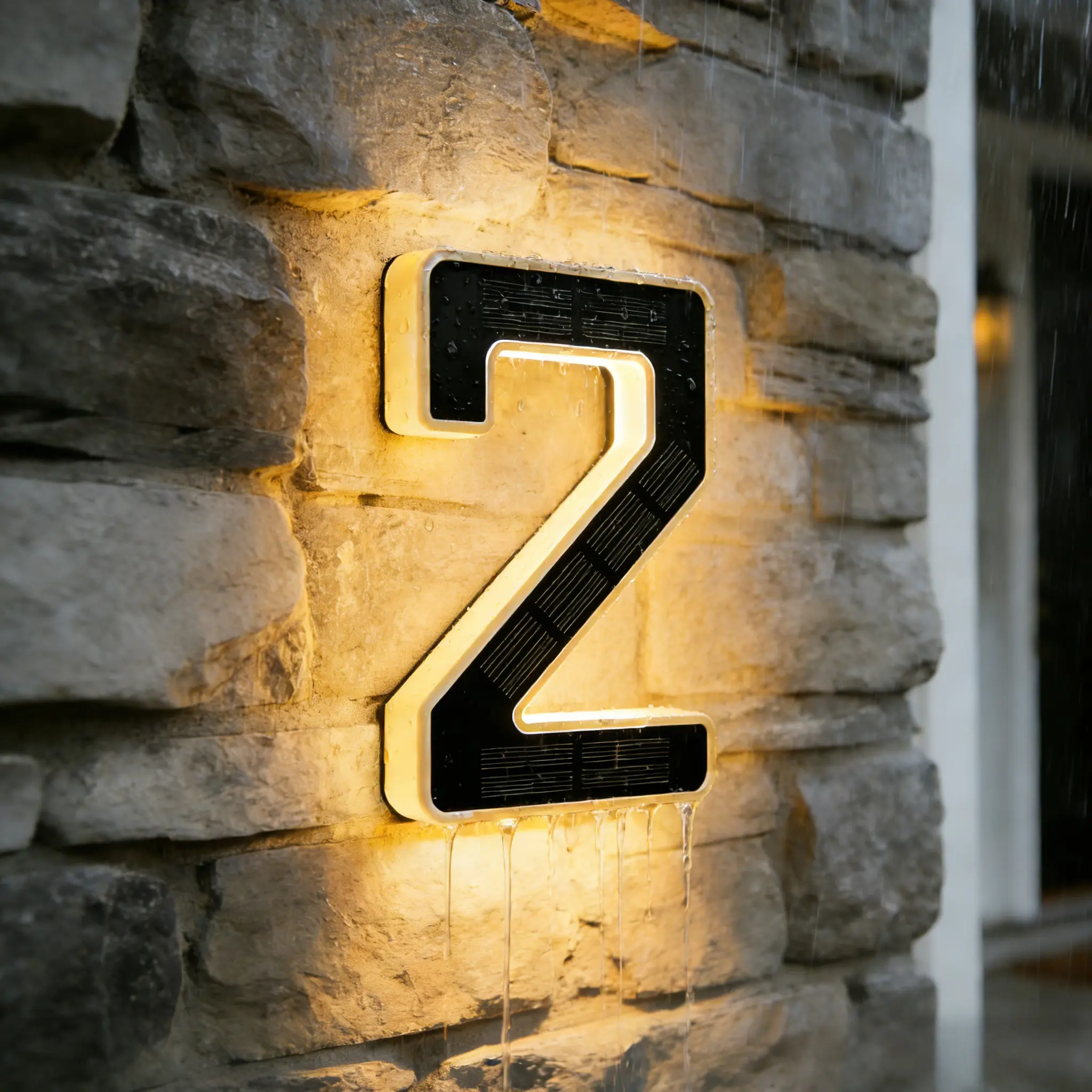 Solar LED Address Sign – Lighted Waterproof House Numbers