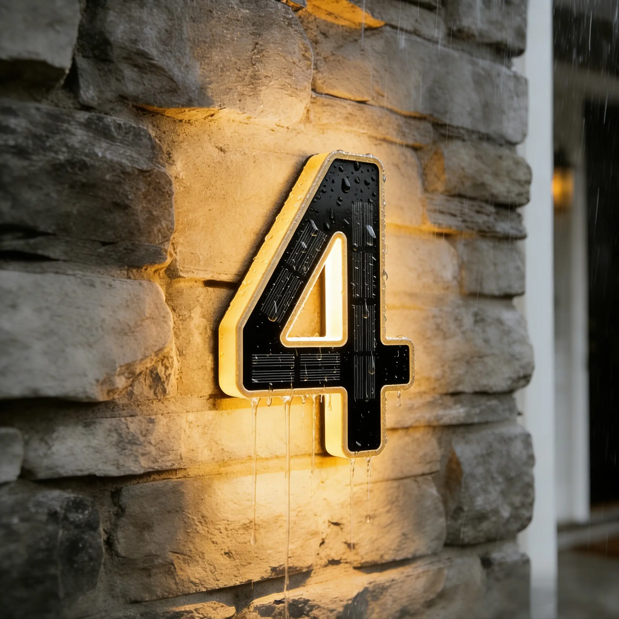 Solar LED Address Sign – Lighted Waterproof House Numbers