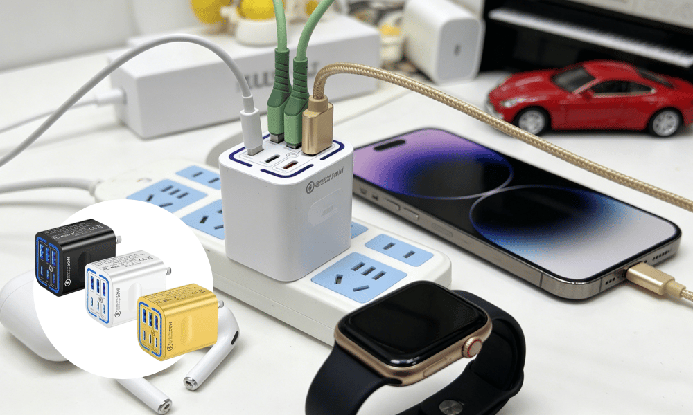50W Multi-Port Fast Charger – Charge Up to 6 Devices Simultaneously with Smart Power Distribution