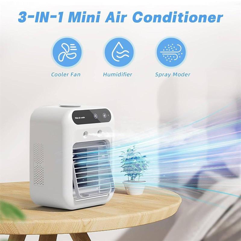 3-in-1 Portable Air Cooler Fan – Rechargeable Mist & Cooling Fan