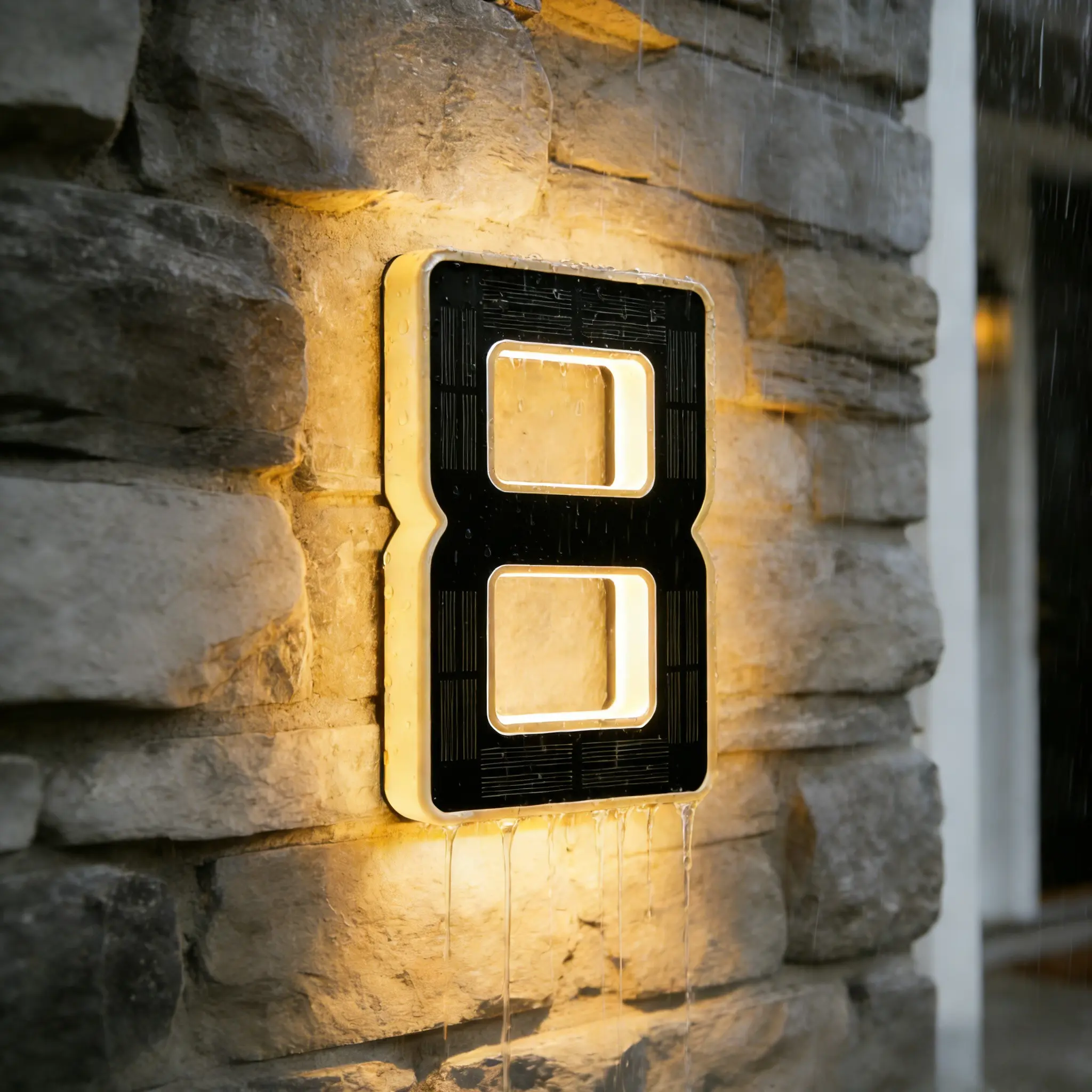 Solar LED Address Sign – Lighted Waterproof House Numbers