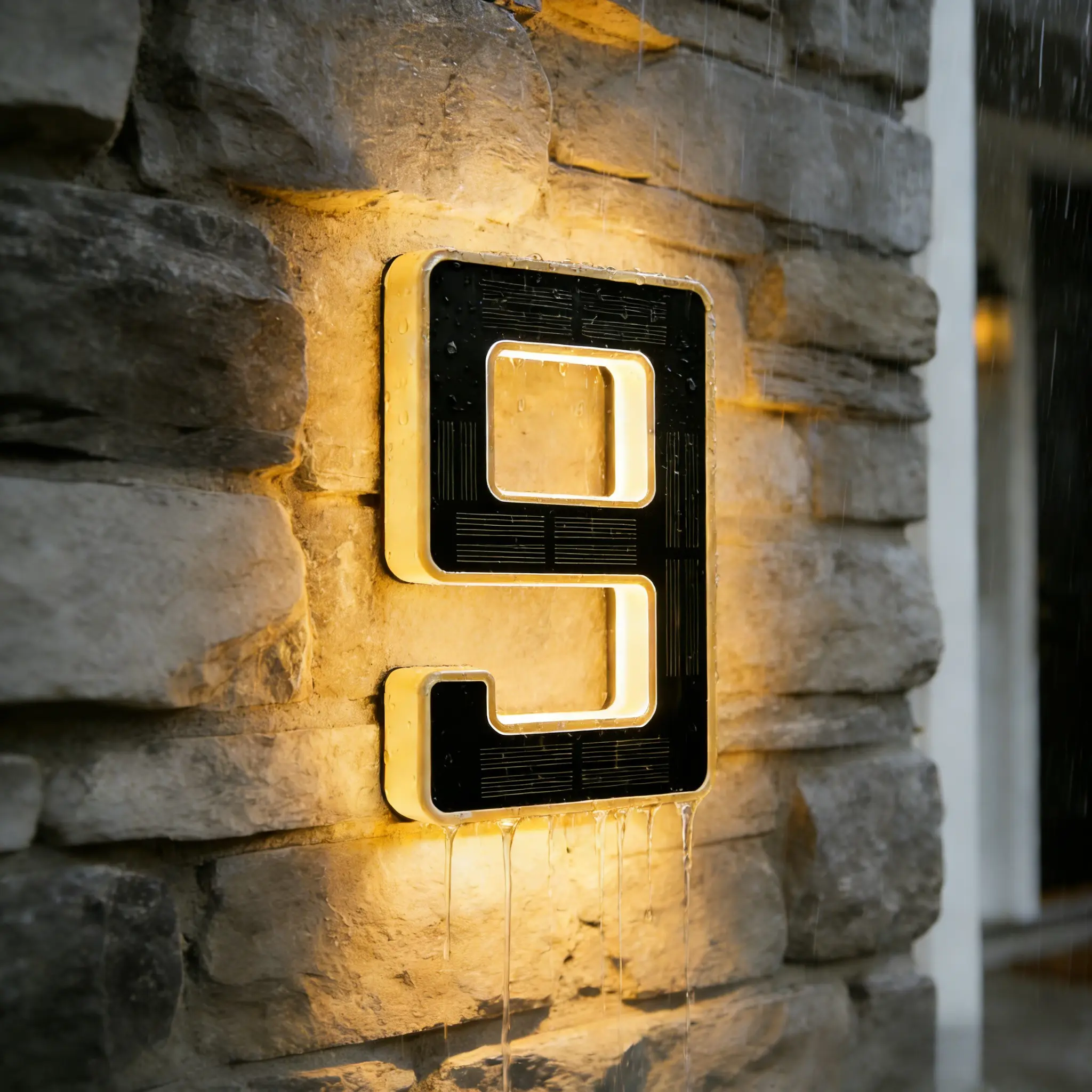 Solar LED Address Sign – Lighted Waterproof House Numbers