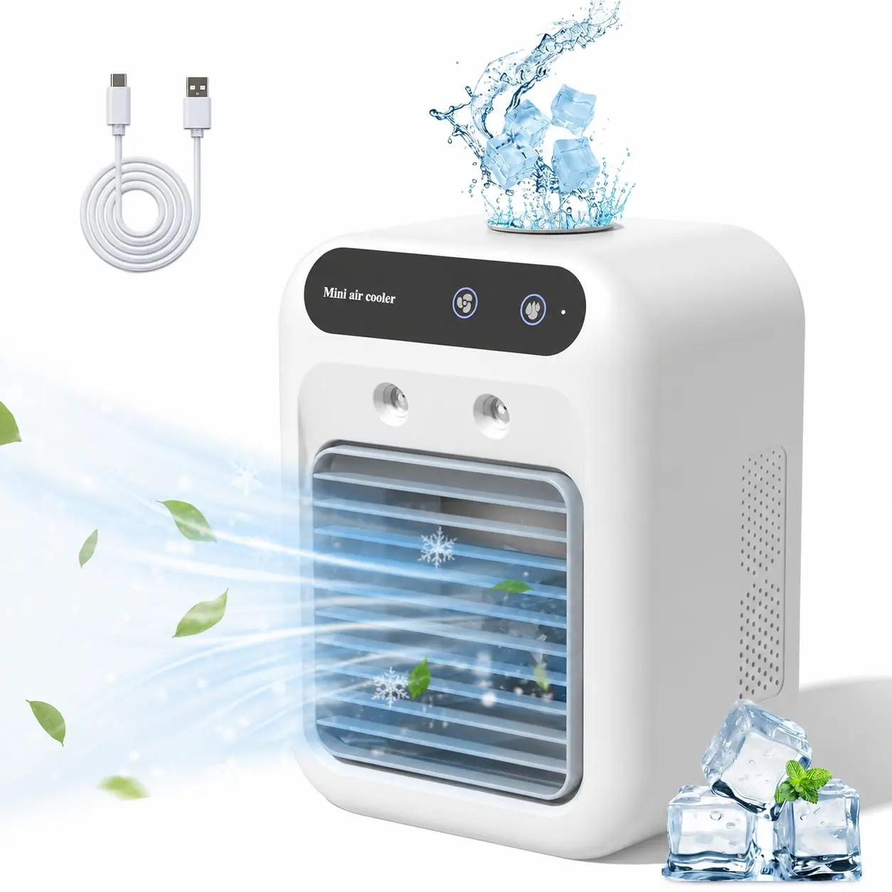3-in-1 Portable Air Cooler Fan – Rechargeable Mist & Cooling Fan