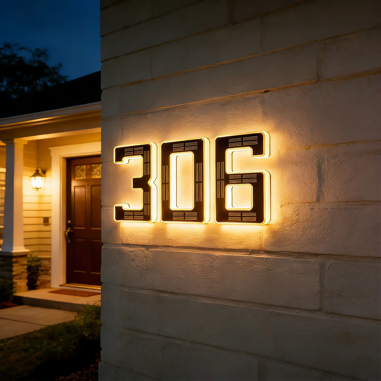 Solar LED Address Sign – Lighted Waterproof House Numbers