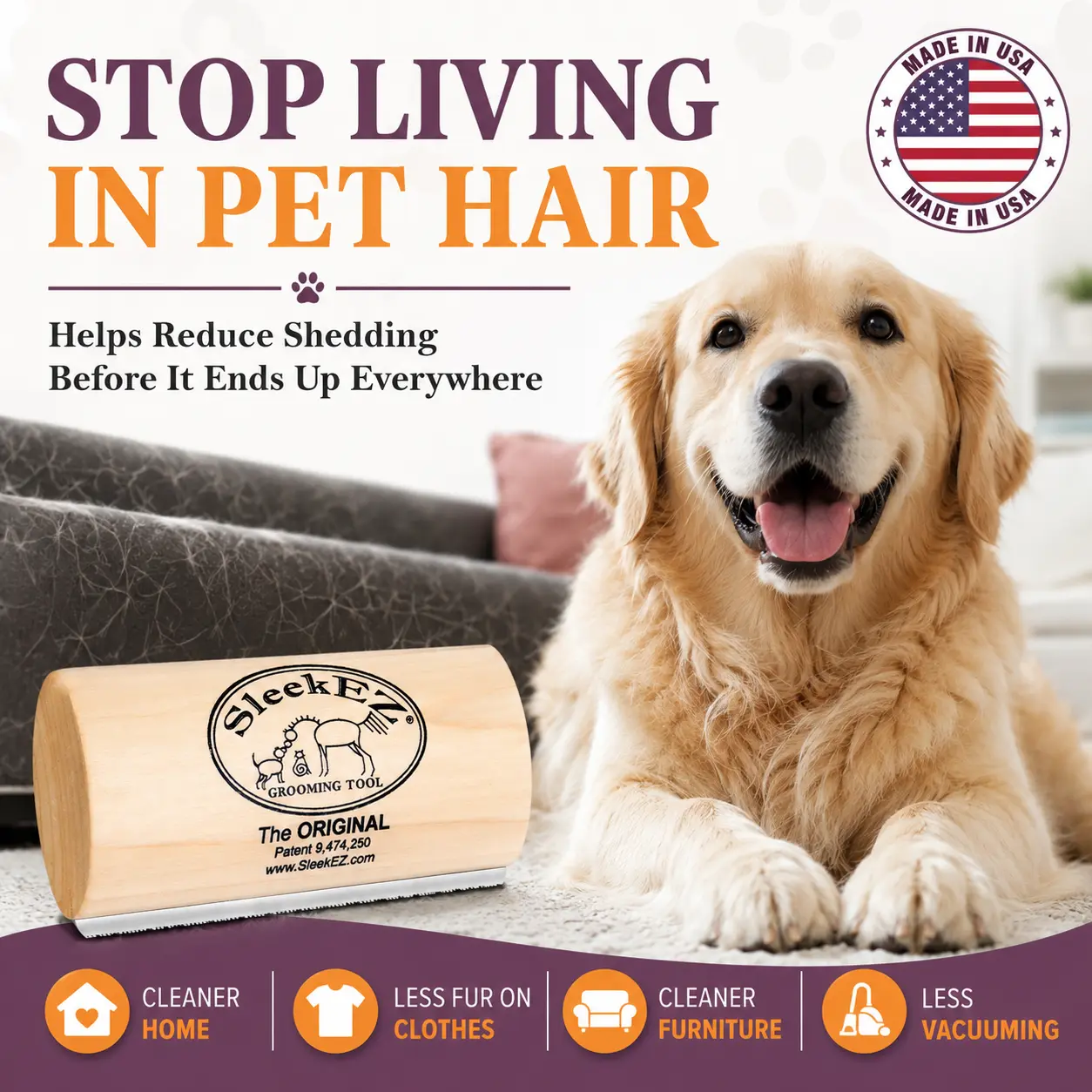 Pet Deshedding Grooming Tool – Professional Shedding Brush for Cats, Dogs & Horses