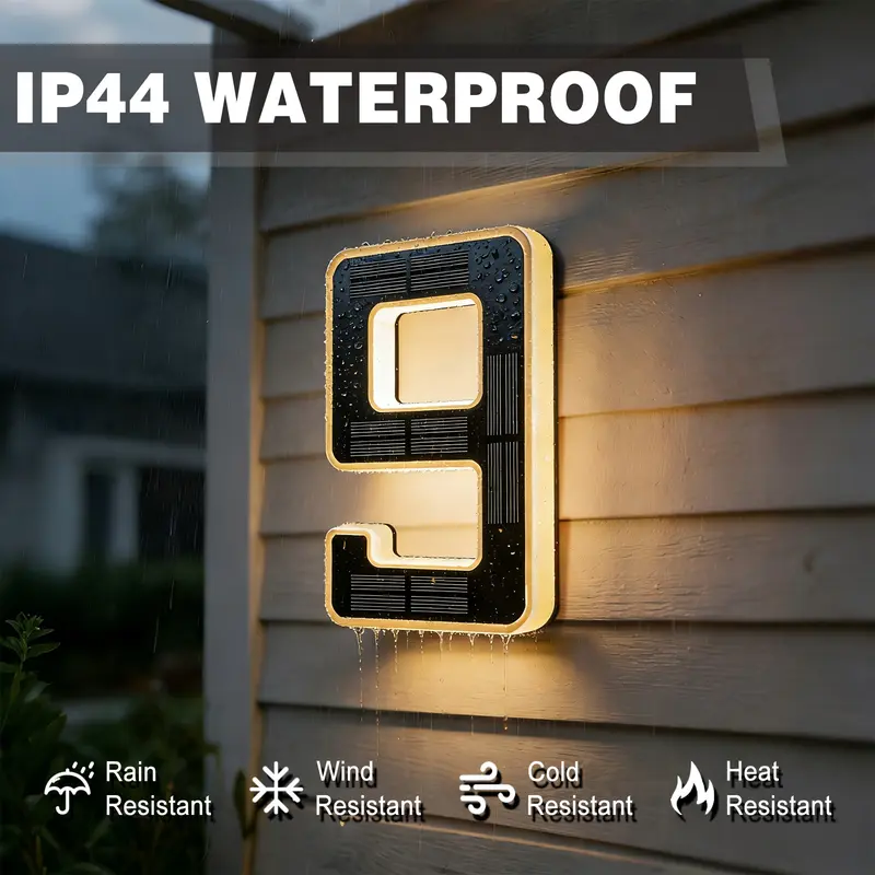 Solar LED Address Sign – Lighted Waterproof House Numbers
