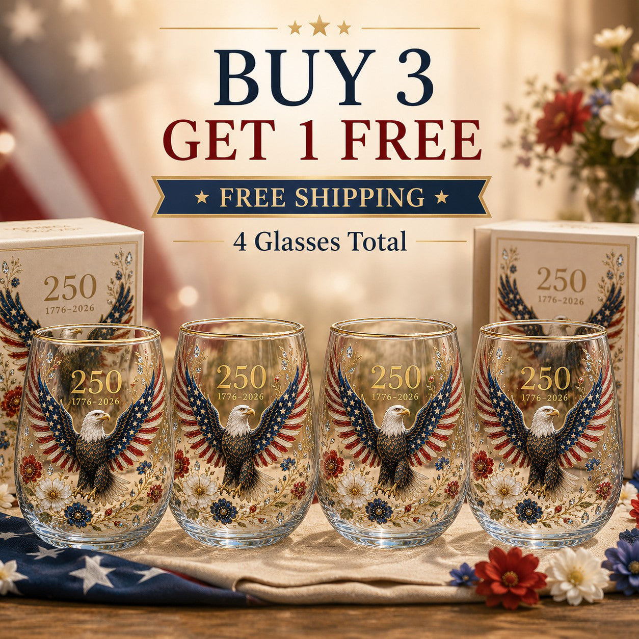 America 250 EagleGlass Tumbler