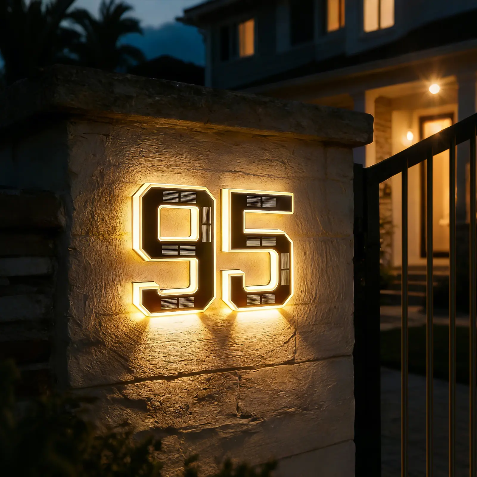 Solar LED Address Sign – Lighted Waterproof House Numbers