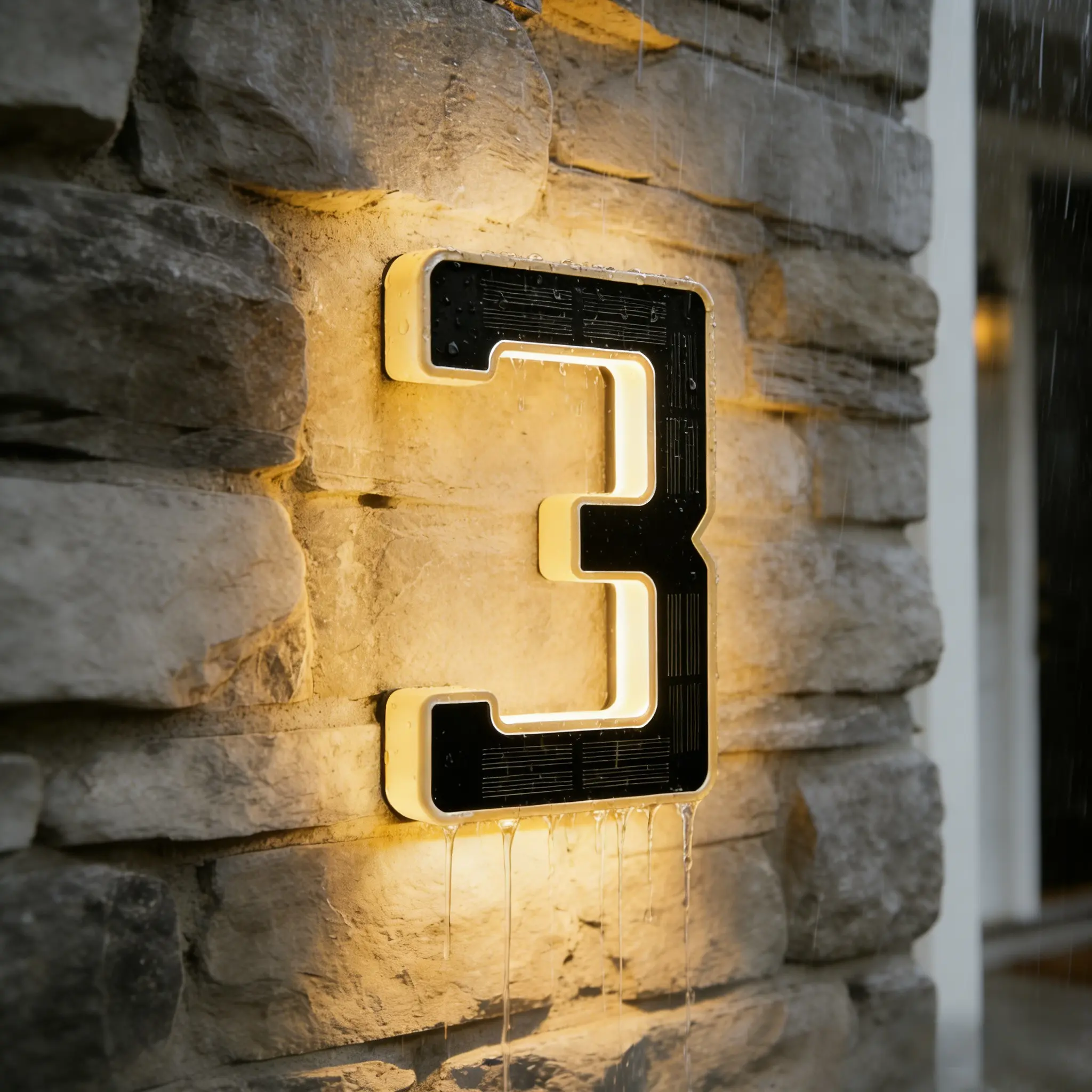 Solar LED Address Sign – Lighted Waterproof House Numbers