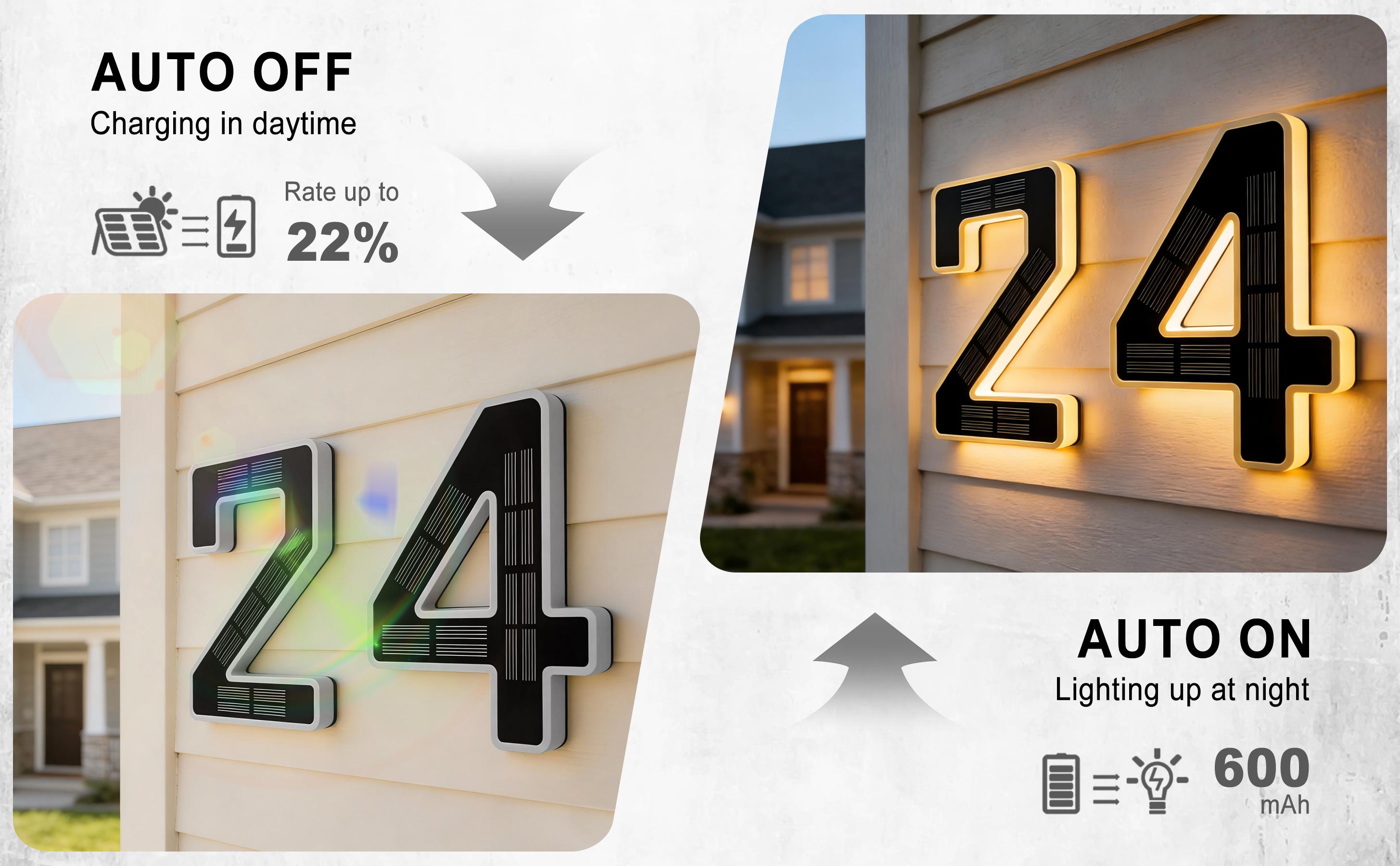 ISUNMEA 6.7 Inch Solar Lighted House Numbers for Outside, Light Up Waterproof LED Address Signs for Houses, Backlit Illuminated Exterior Modern House Numbers Light ISUNMEA 6.7 Inch Solar Lighted House Numbers for Outside, Light Up Waterproof LED Address Signs for Houses, Backlit Illuminated Exterior Modern House Numbers Light