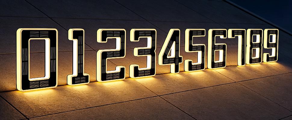 ISUNMEA 6.7 Inch Solar Lighted House Numbers for Outside, Light Up Waterproof LED Address Signs for Houses, Backlit Illuminated Exterior Modern House Numbers Light ISUNMEA 6.7 Inch Solar Lighted House Numbers for Outside, Light Up Waterproof LED Address Signs for Houses, Backlit Illuminated Exterior Modern House Numbers Light