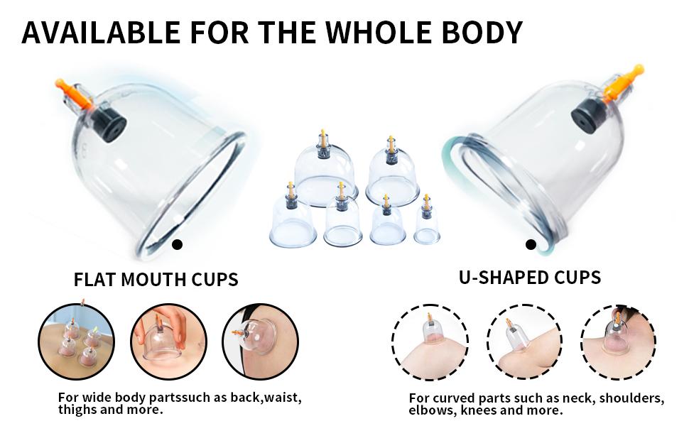 【FathersDayGift】Cupping Set, 6 Cups Cupping Kit for Massage Therapy, Chinese Cupping Therapy Set with Magnetics, Professional Vacuum Cupping Set for Cellulite Reduction Muscle Pain Relief with Manual Pump,dealsforyoudays,midyearsale