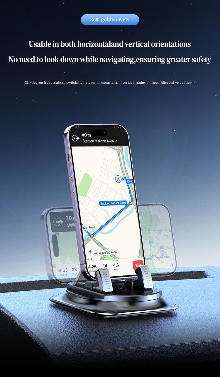 【DealsForYouDays】Car phone holder 360 degree rotation, suitablefor car navigation in-car dashboard, horizontaland vertica screen adjustment angle,suctioncup fixed non-slip mobile phone holdersuitable for iPhone and Android