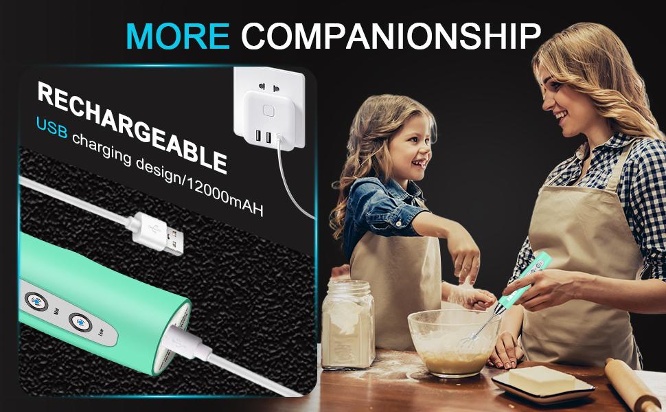 Handheld Milk Frother for Coffee, Rechargeable Electric Whisk with 3 Heads 3 Speeds Drink Mixer Foam Maker For Latte, Cappuccino, Hot Chocolate, Egg,Black Friday Online Event, Christmas Gifts Handheld Milk Frother for Coffee, Rechargeable Electric Whisk with 3 Heads 3 Speeds Drink Mixer Foam Maker For Latte, Cappuccino, Hot Chocolate, Egg,Black Friday Online Event, Christmas Gifts