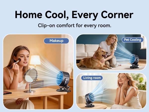 4000mAh Rechargeable Portable Clip on Fan-100-Speed Touch Control, LED Display, 360&deg; Rotate Quiet Turbo Desk Fan, Small Battery Operated USB Fan for Stroller Bed Travel Camping Golf Gym