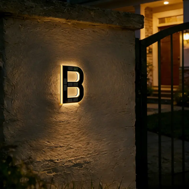 Solar LED Address Sign – Lighted Waterproof House Numbers