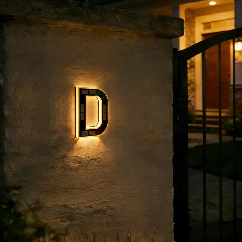 Solar LED Address Sign – Lighted Waterproof House Numbers