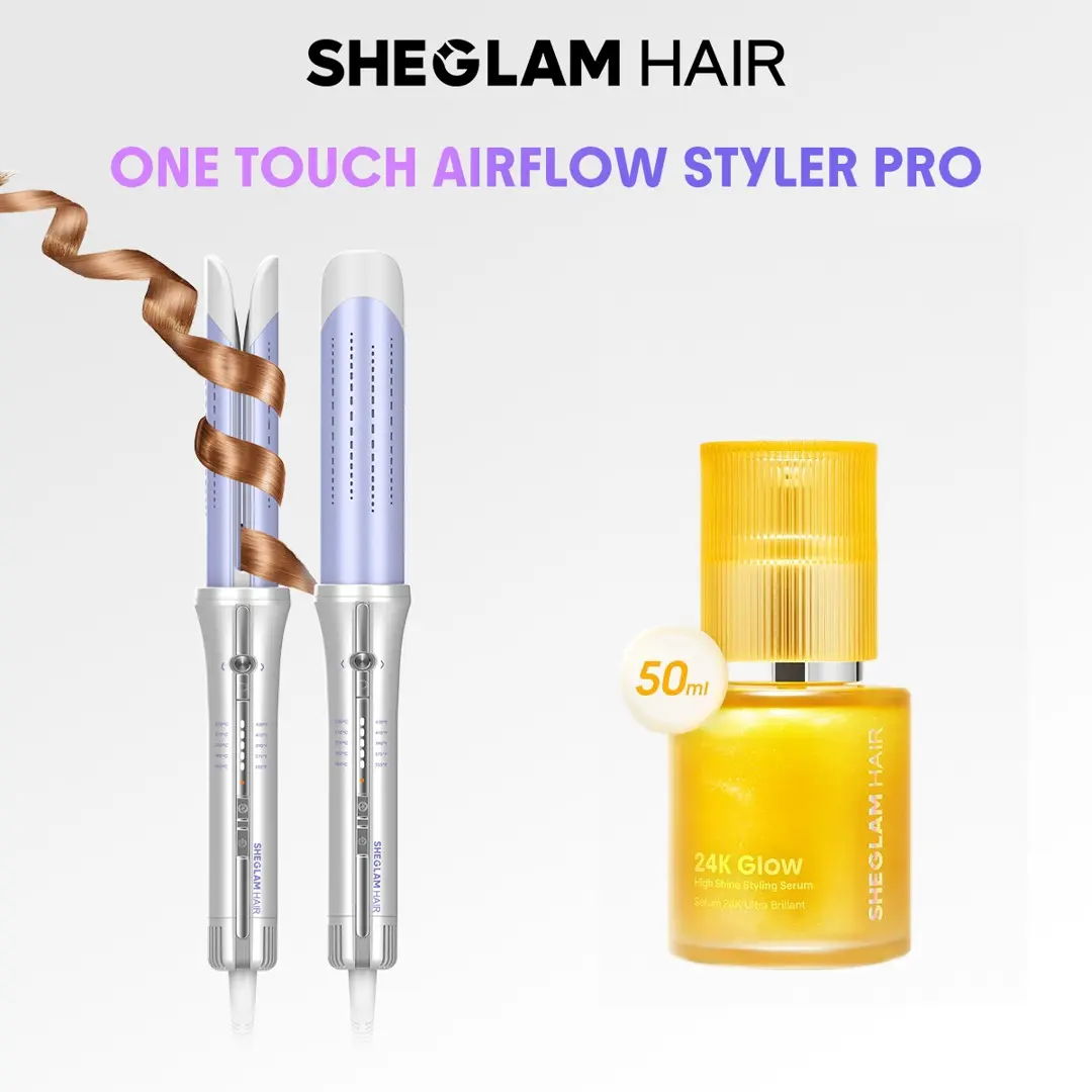 One-Touch Airflow Styler Pro – Auto Rotating Curling Iron with Cooling Airflow