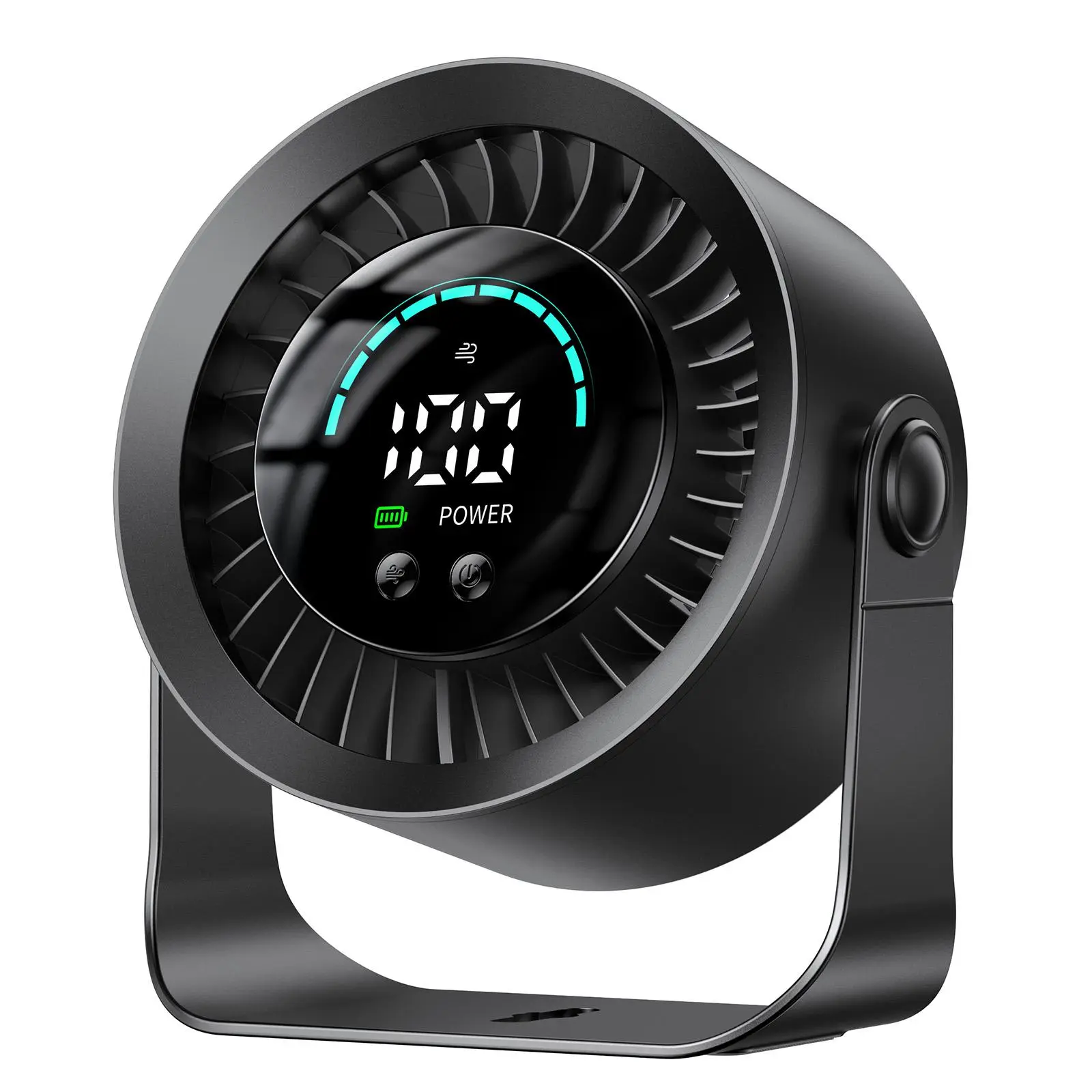 4000mAh Portable Clip-On Fan – 100-Speed Turbo Cooling with LED Display
