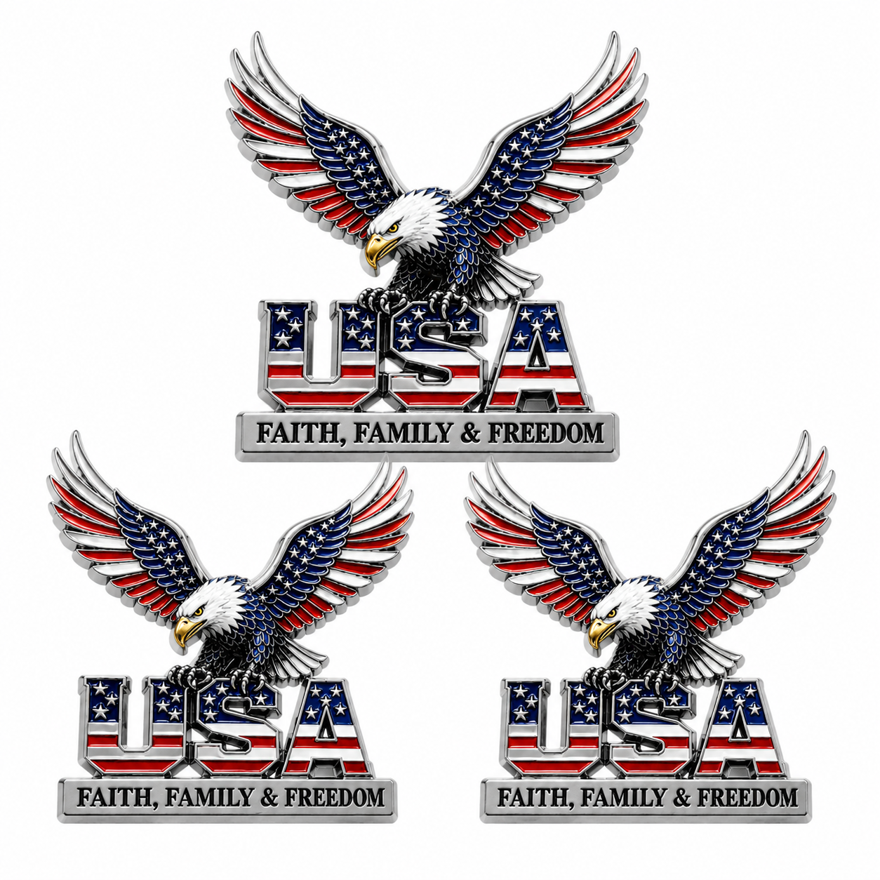 USA 250th Anniversary Metal Emblem Car Badge