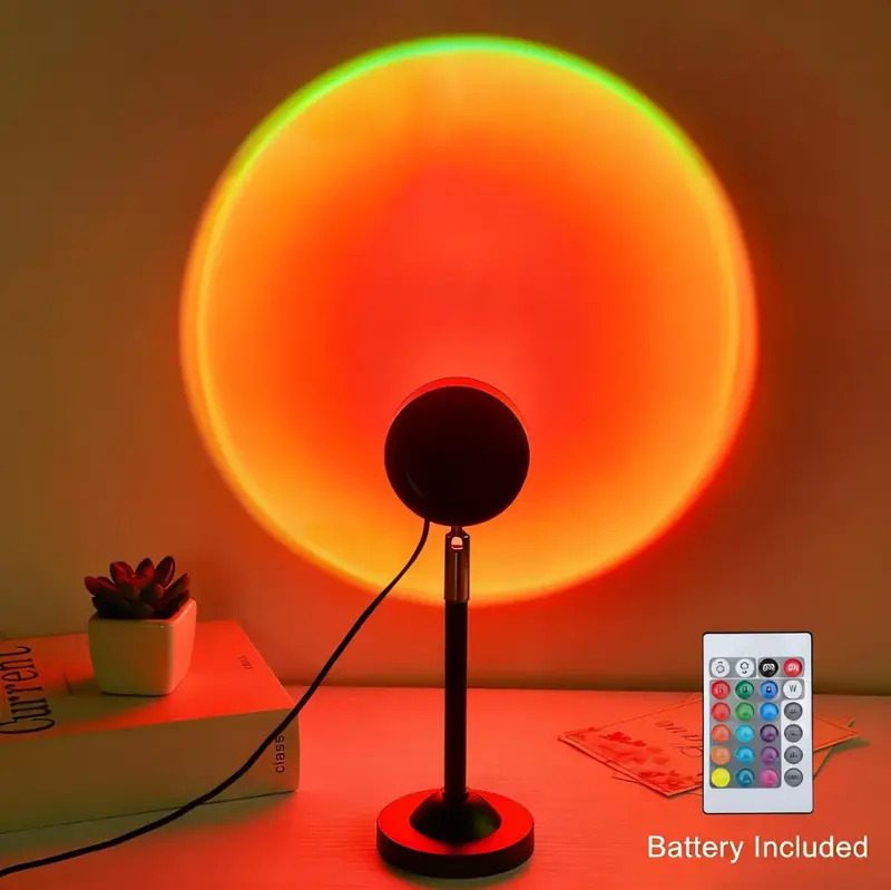 Sunset Lamp Projector Light 180° Adjustable Sunset Mood Lamp, 4 Modes