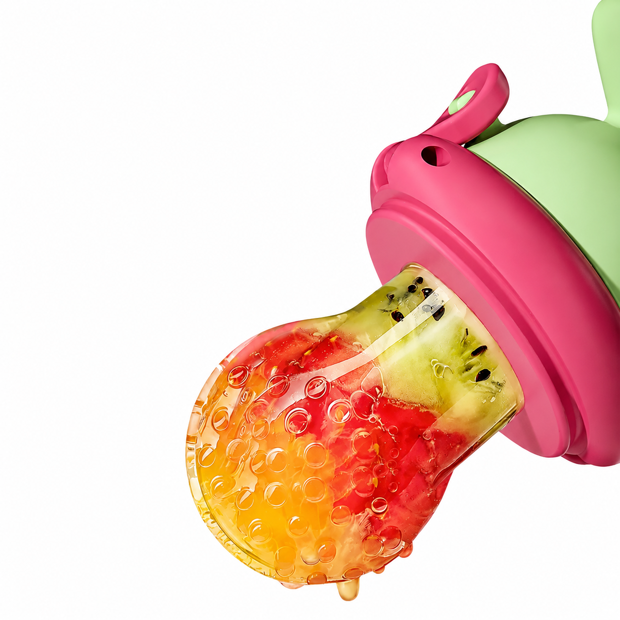 Silicone Fruit Teether, Rotating Push Type Fruit Feeder, Baby Food Push Spoon