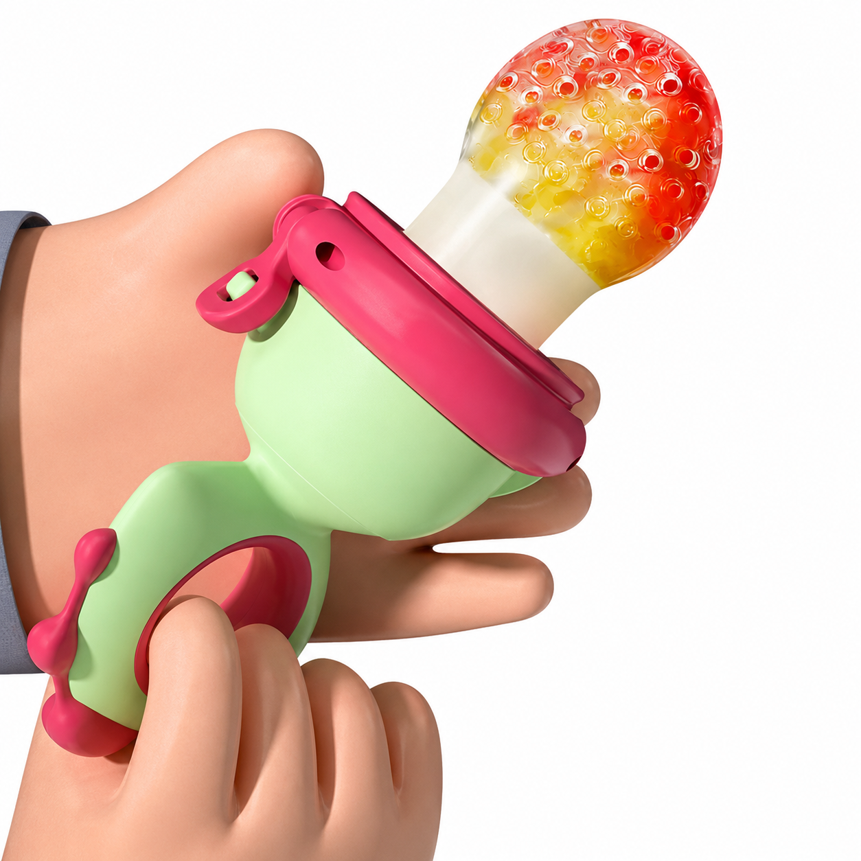 Silicone Fruit Teether, Rotating Push Type Fruit Feeder, Baby Food Push Spoon