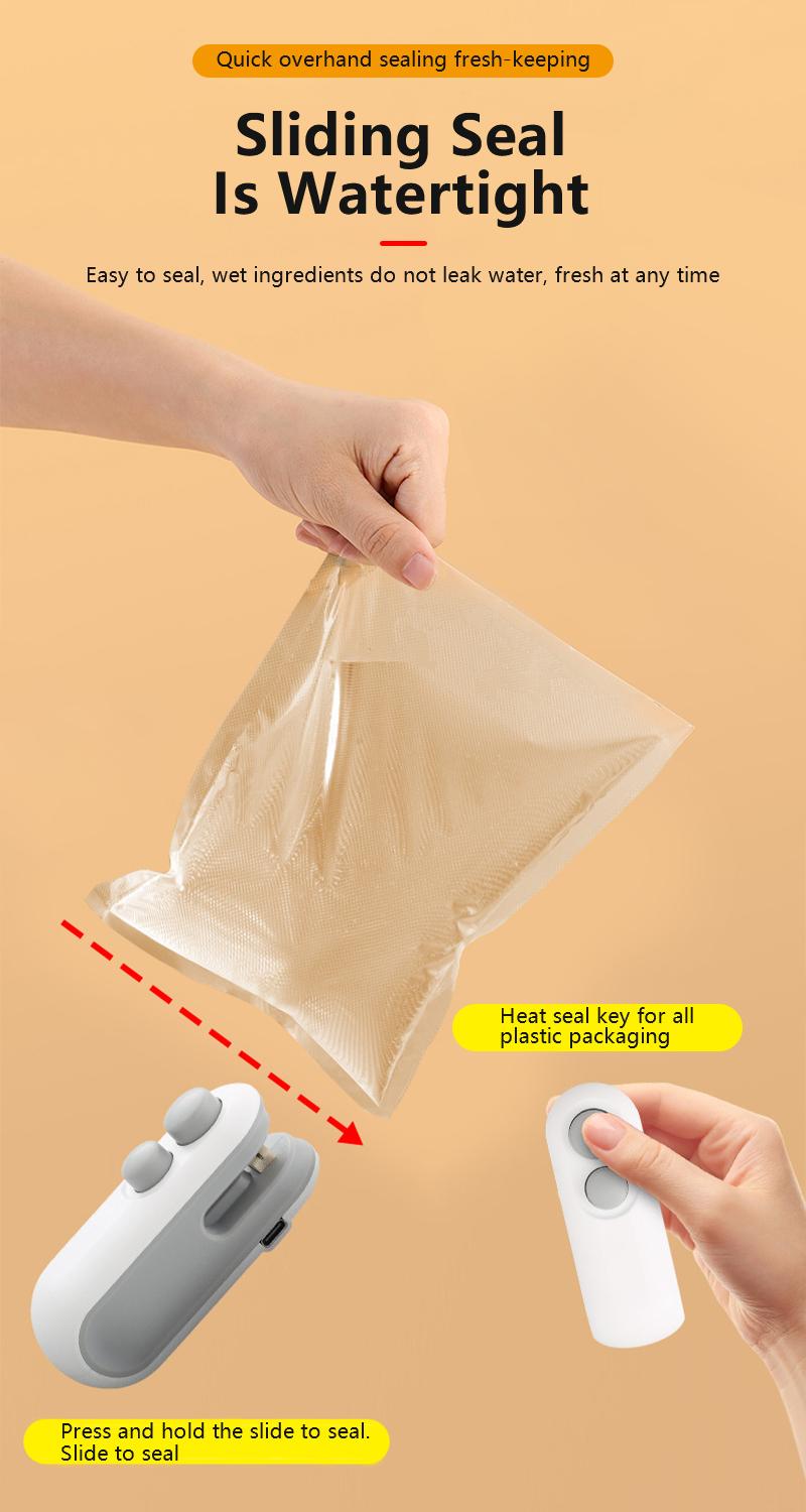 【FaddishDeal】Mini snack bag sealing machine,2 in 1 heat USB rechargeable snack bag selaer,plastic Electric bag sealers, keep food fresh. Portable Sealer Picnics.