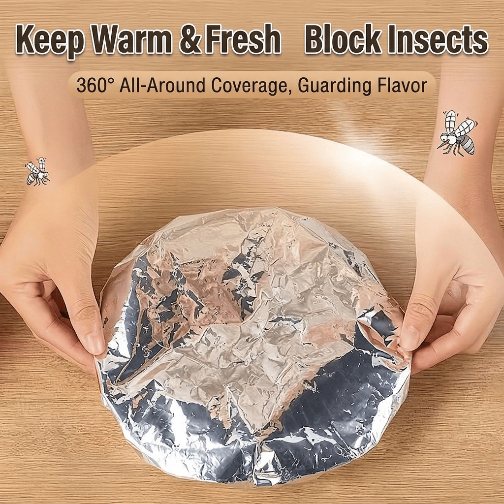 Food Container Aluminum Foil Heat-Retaining Cover(50 Pcs)