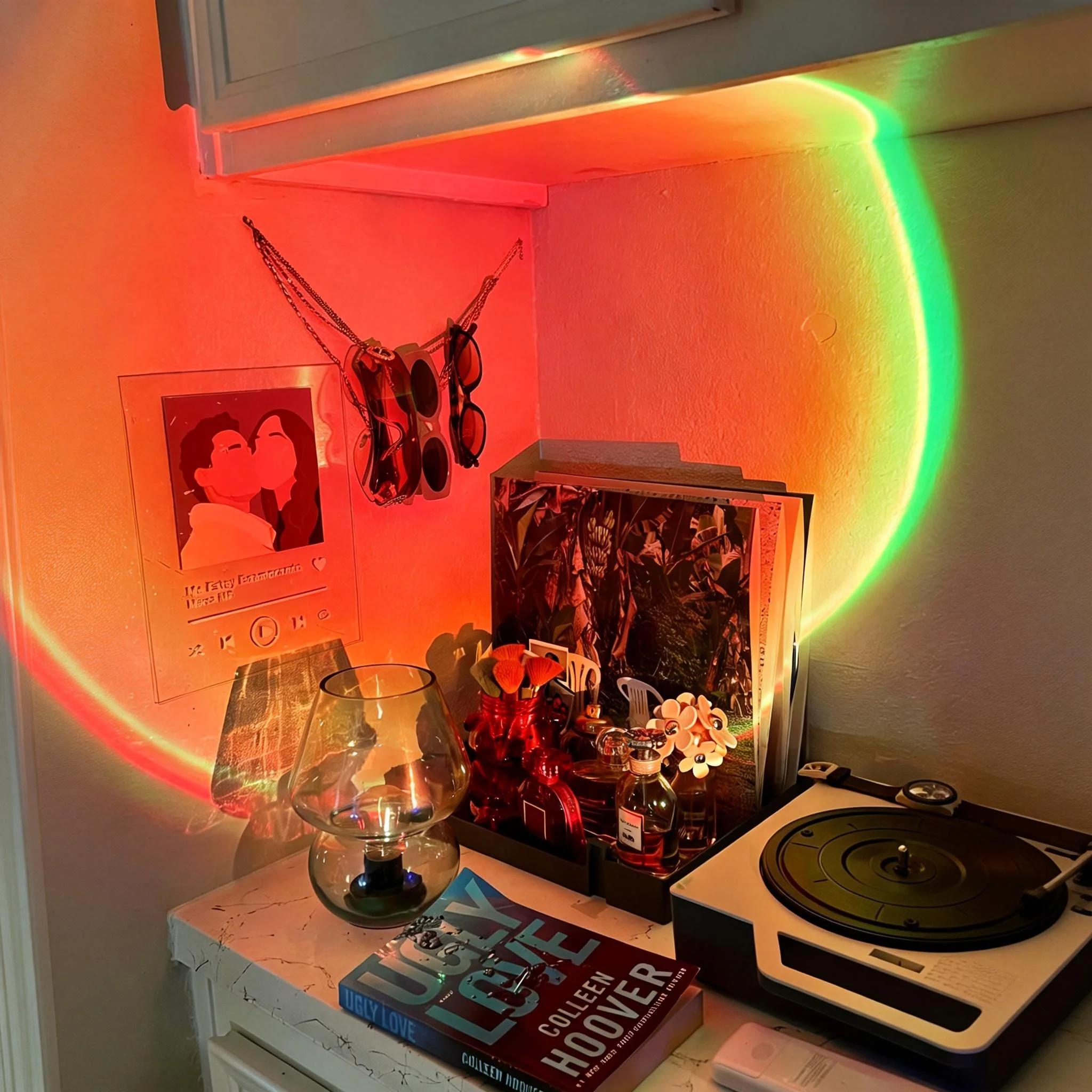 Fall Sunset Lamp Projector Light 180° Adjustable Sunset Mood Lamp, 4 Modes, Remote Control RGB Ambient Night Light for Bedroom, Gaming Room, Live Streaming Photography & Parties Home Wall Decor Party Led Lighted Gift Led Multi Multifunction Rgb Colors Fall Sunset Lamp Projector Light 180° Adjustable Sunset Mood Lamp, 4 Modes, Remote Control RGB Ambient Night Light for Bedroom, Gaming Room, Live Streaming Photography & Parties Home Wall Decor Party Led Lighted Gift Led Multi Multifunction Rgb Colors