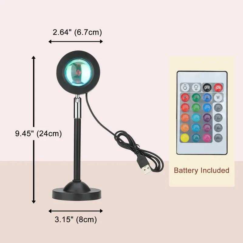 Fall Sunset Lamp Projector Light 180&deg; Adjustable Sunset Mood Lamp, 4 Modes, Remote Control RGB Ambient Night Light for Bedroom, Gaming Room, Live Streaming Photography & Parties Home Wall Decor Party Led Lighted Gift Led Multi Multifunction Rgb Colors