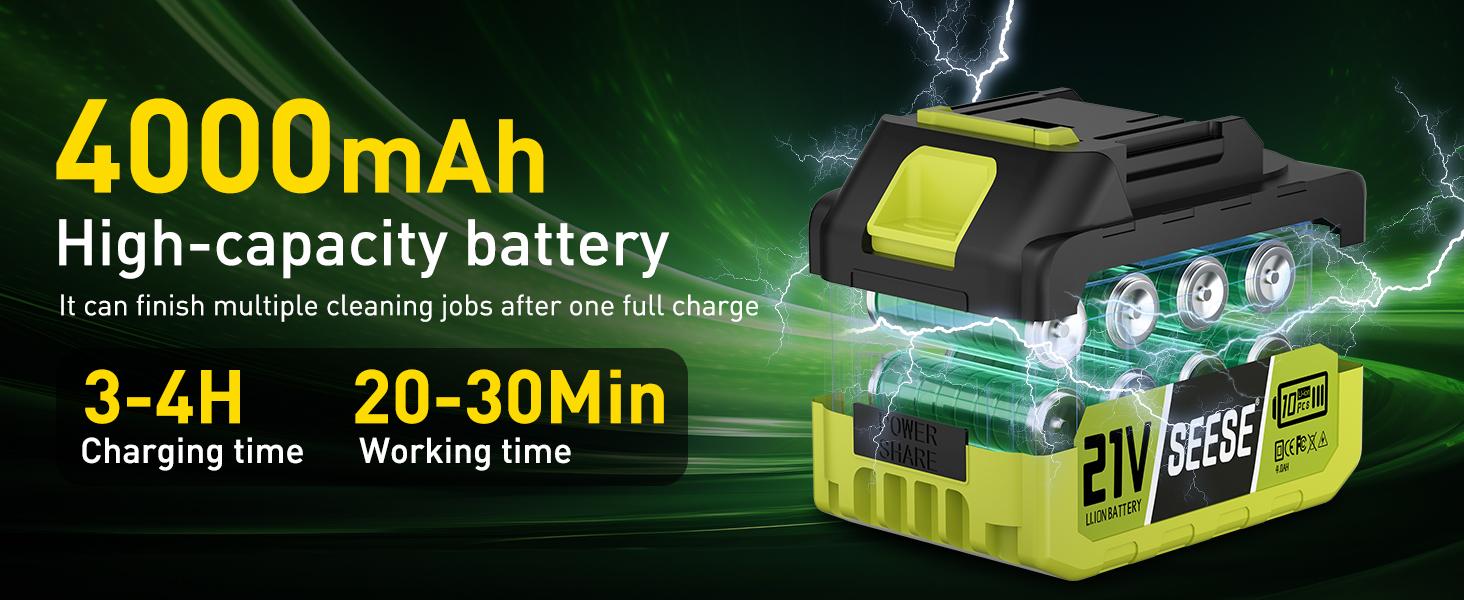【FathersDayGift】SEESE Cordless Pressure Washer and Single Port Charger Base, Bottle Portable Washer for Car,Home Cleaning & Garden Watering fathersdaygift