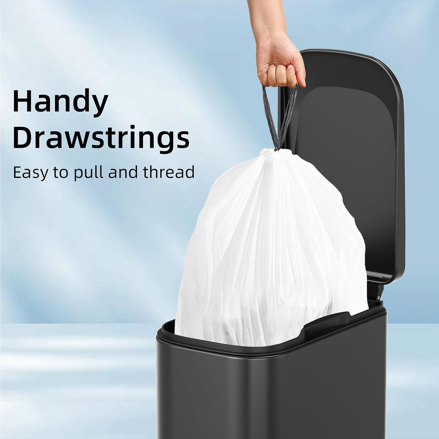 120 Counts 1.6 Gallon Mini Drawstring Trash Bags, Small Garbage Bags
