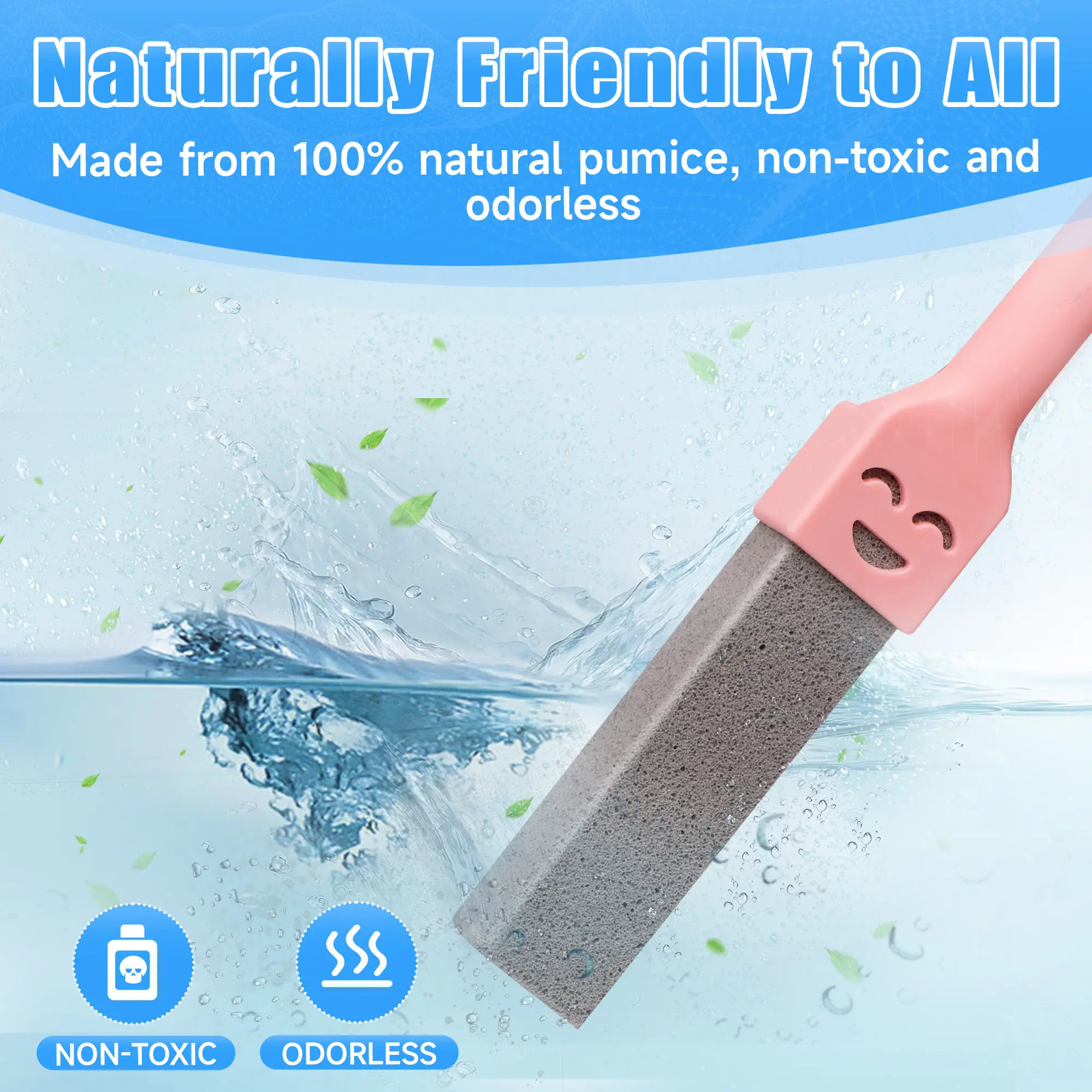 12 Pack Pumice Stone for Toilet Cleaning Extra Long Handle for Removing Bowl Ring Pool Bathroom Toilet Brush Limescale Stain Remover for Tile Bath-tub