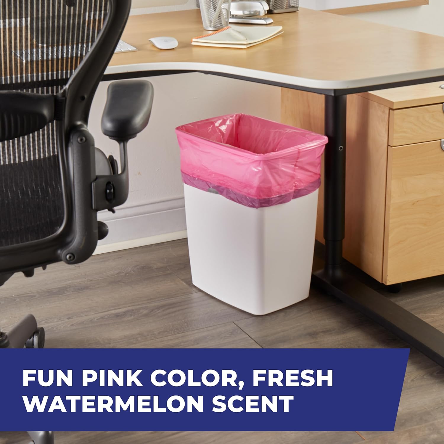 8 Gallon Medium Trash Bags, Pink, Fabuloso Watermelon Scent, 20ct