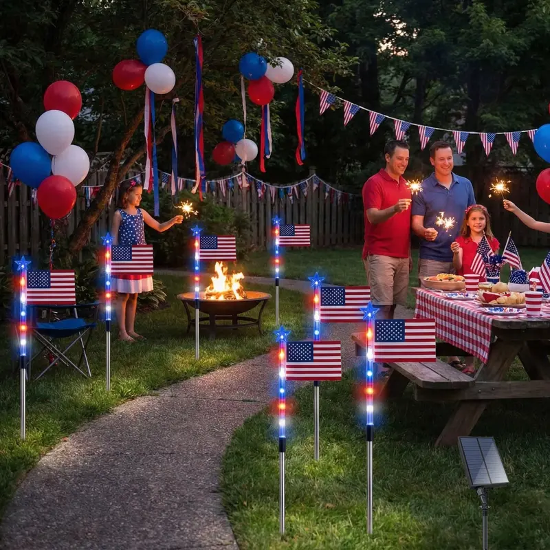 LibertyGlow™ Solar Flag Light Pro – 8 Pack