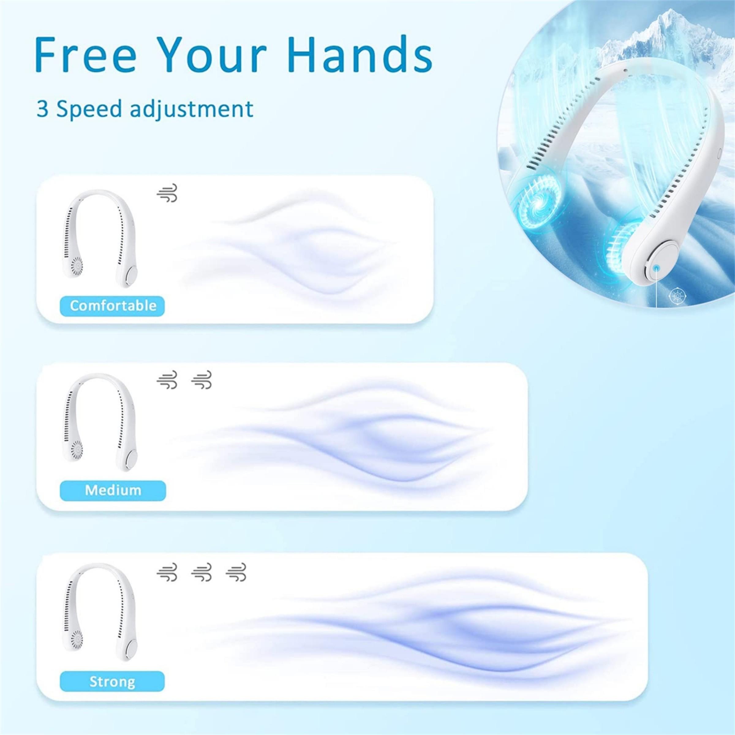Portable Neck Fan, Hands Free Bladeless Fan, 3 Speeds, Battery Operated Wearable Cooling Personal Fan, USB Rechargeable Fan for Outdoor Indoor, Portable Cordless Fan, Birthday Gifts for Men Women Mom Dad #GLOBAL PICKS Portable Neck Fan, Hands Free Bladeless Fan, 3 Speeds, Battery Operated Wearable Cooling Personal Fan, USB Rechargeable Fan for Outdoor Indoor, Portable Cordless Fan, Birthday Gifts for Men Women Mom Dad #GLOBAL PICKS