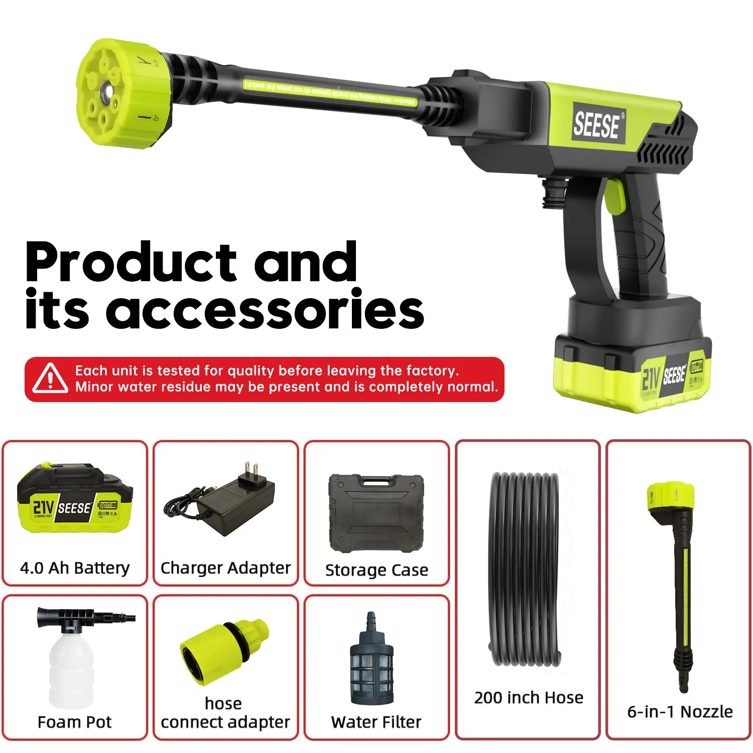 SEESE Cordless Pressure Washer Kit