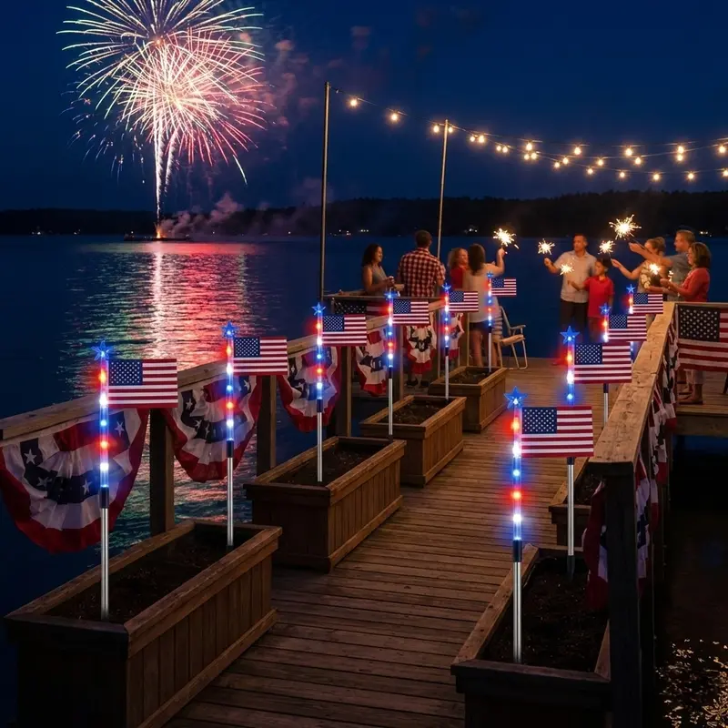 LibertyGlow™ Solar Flag Light Pro – 8 Pack