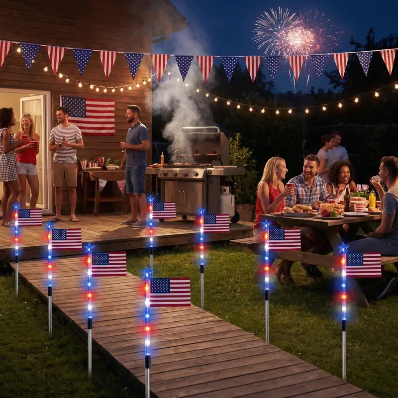 LibertyGlow™ Solar Flag Light Pro – 8 Pack