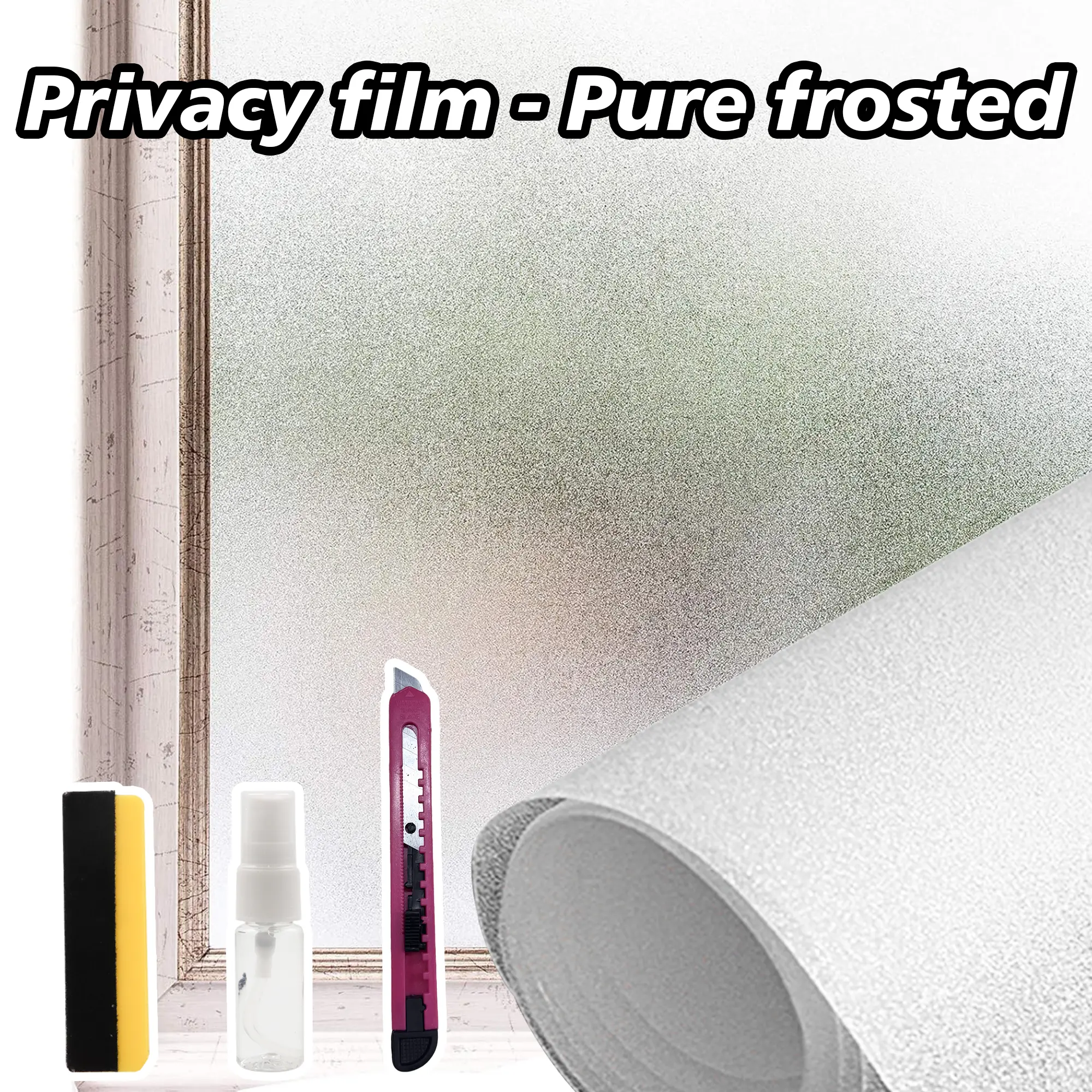 Window Privacy Film, Static Cling Removable Window Tint, Sun and UV Blocker for Glass Doors, Reflective Mirror Privacy Film