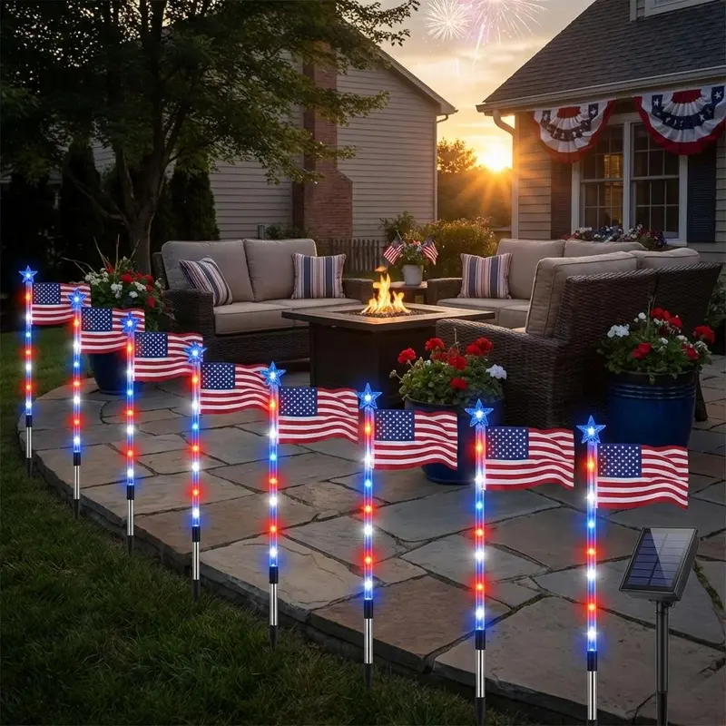 LibertyGlow™ Solar Flag Light Pro – 8 Pack
