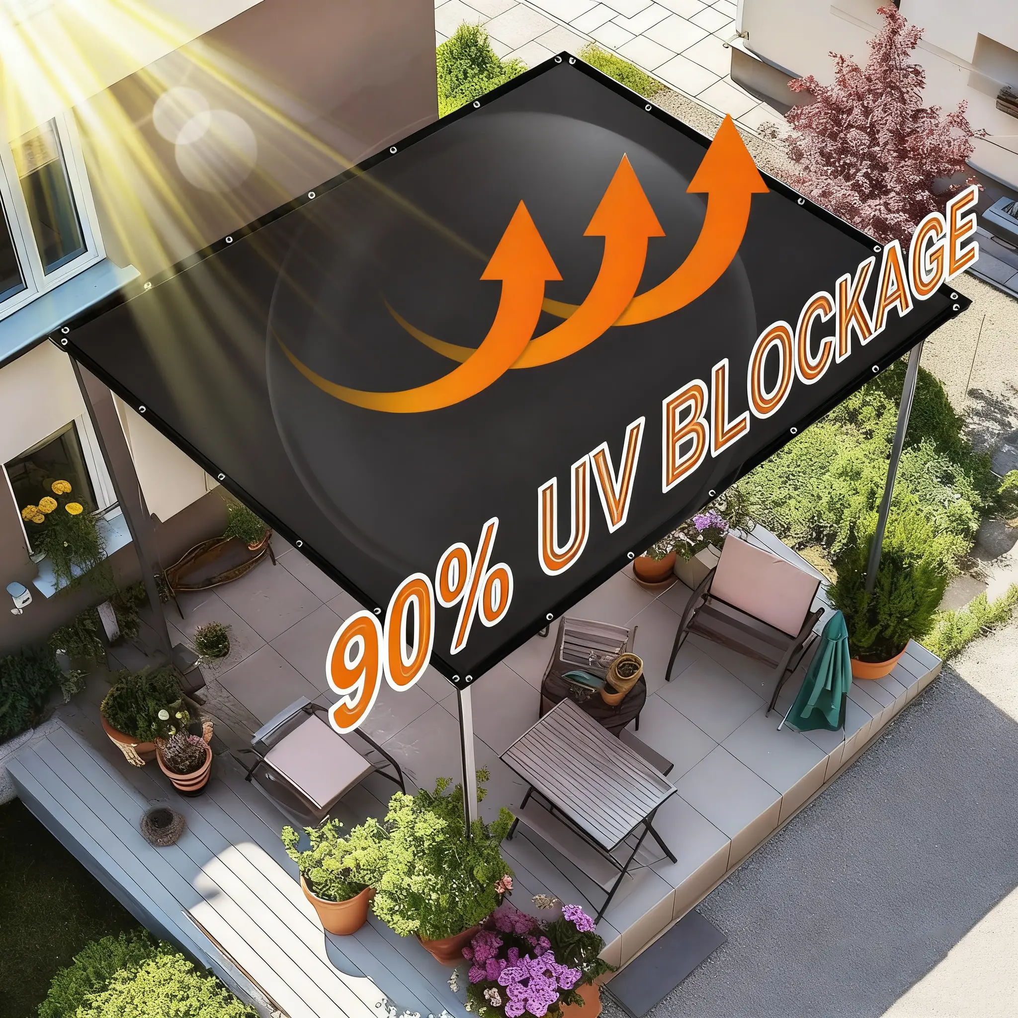 EverShade 90% Blackout Outdoor Canopy Cloth for Patios, Camping & Backyard Comfort