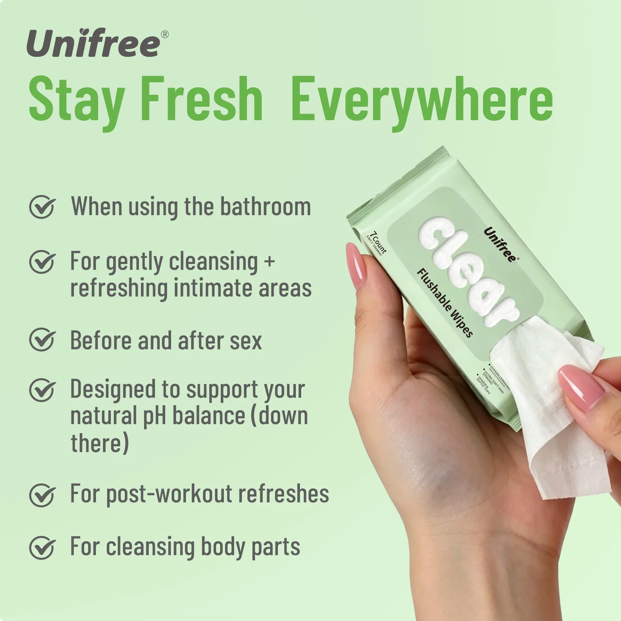 Unifree Flushable Toilet Wipes, Mini Travel Friendly Pack, Gentle Flower Scented Clean Wipes Set, Septic & Sewer Safe Home Care Essentials, DealsForYouDays, summerwins