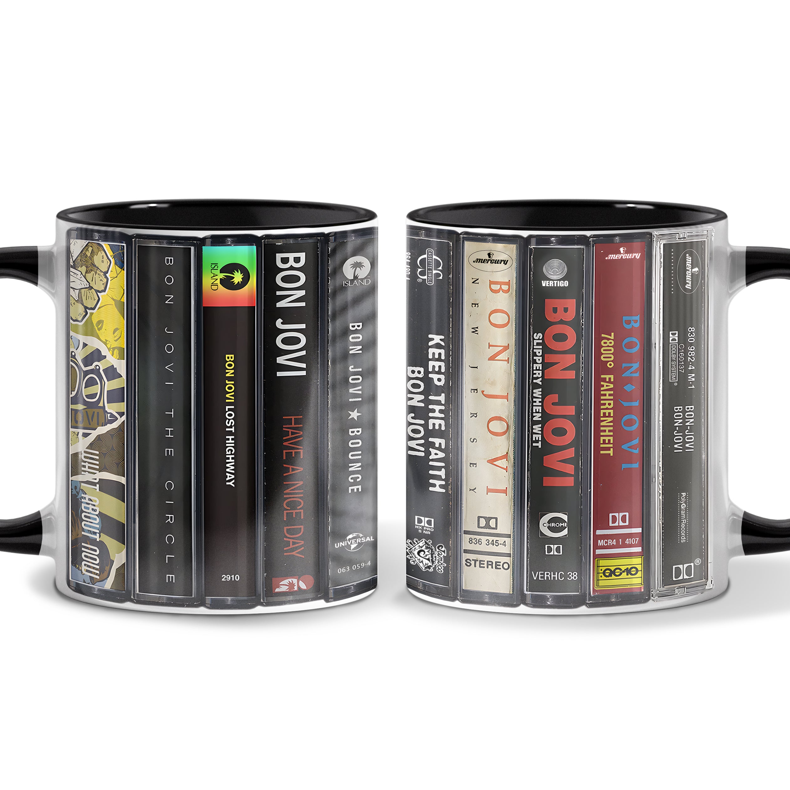 Mtervodesign Bon Jovi Albums Cassette Collection Retro Accent Mug