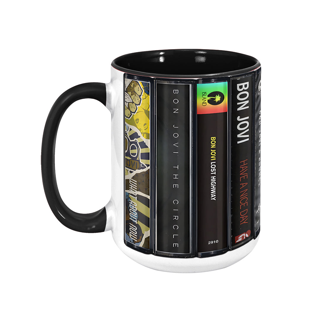 Mtervodesign Bon Jovi Albums Cassette Collection Retro Accent Mug
