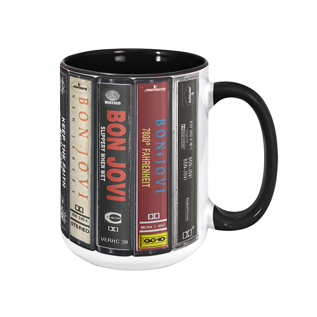 Mtervodesign Bon Jovi Albums Cassette Collection Retro Accent Mug