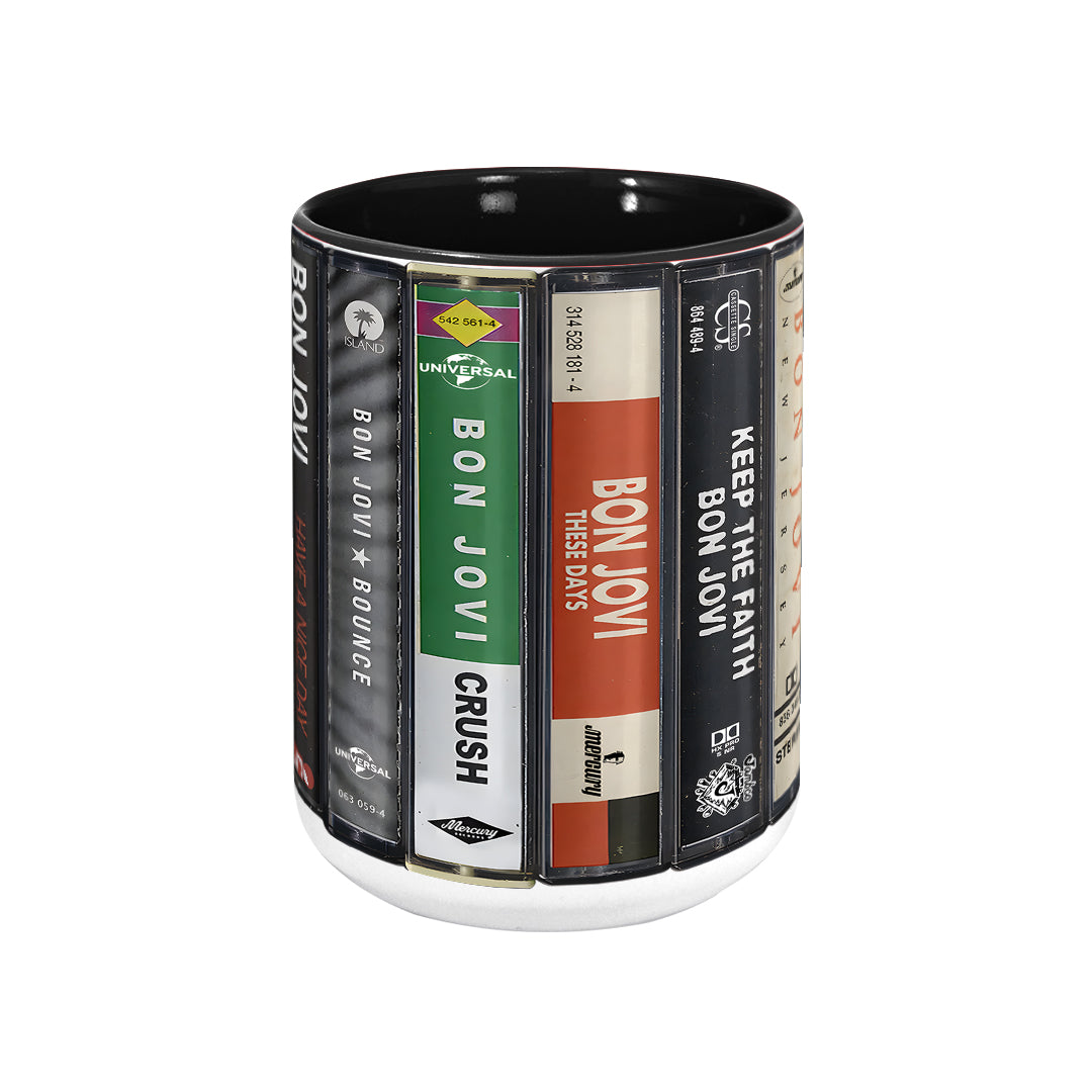 Mtervodesign Bon Jovi Albums Cassette Collection Retro Accent Mug